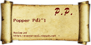 Popper Pál névjegykártya